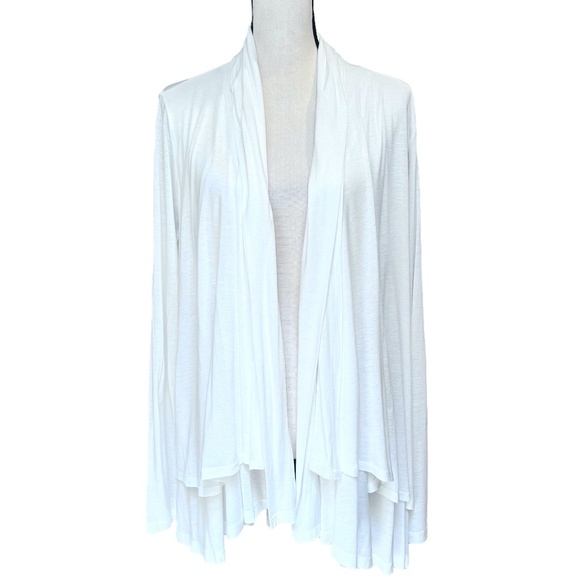 DKNY WHITE DOUBLE LAYER SWING OPEN CARDIGAN - NWT - Picture 1 of 12